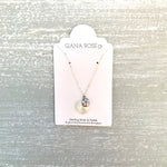 GR08-STERLING SILVER LARGE COIN FRESHWATER PEARL WITH SAND DOLLAR CHARM ON AN 18IN CHAIN NECKLACE
