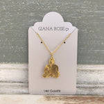 GR93-STERLING SILVER 14KT GOLD PLATED BUDDAH NECKLACE ON 18 INCH CHAIN
