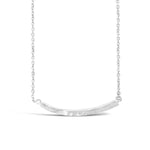 GR100-STERLING SILVER 14KT GOLD PLATED HAMMERED BAR NECKLACE ON 18 INCH CHAIN