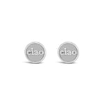 WD154-STERLING SILVER 14KT GOLD PLATED CIAO STUD EARRINGS