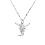 GR92-STERLING SILVER 14KT GOLD PLATED LARGE BULL NECKLACE ON 18 INCH CHAIN