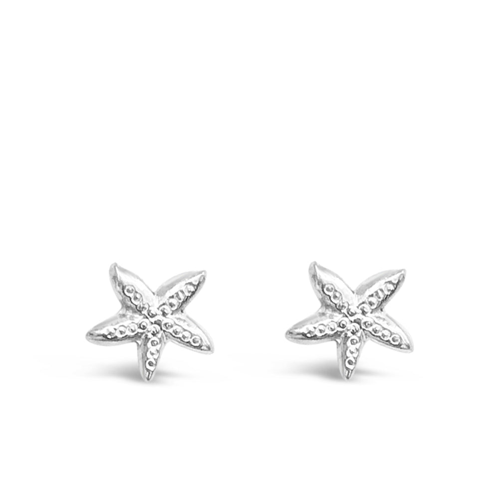 WD94S-STERLING SILVER 14 KT GOLD PLATED SMALL STARFISH STUD EARRINGS